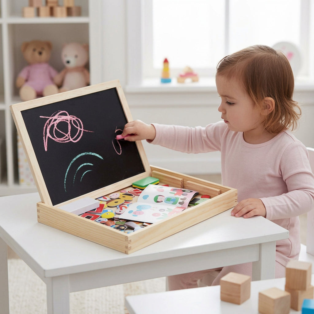 Tableau double face enfant craie et magnétique – photo 5