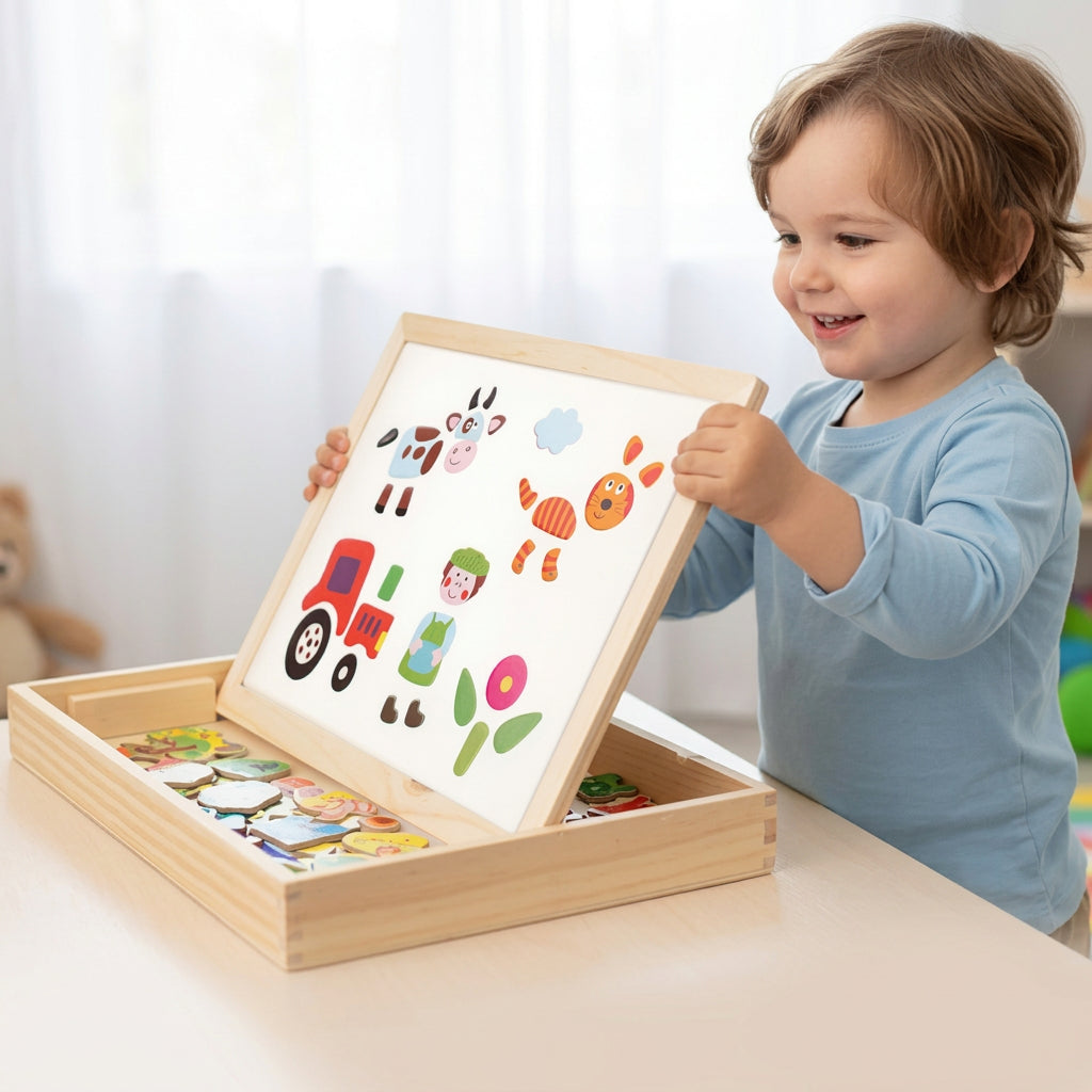 Tableau double face enfant craie et magnétique – photo 6