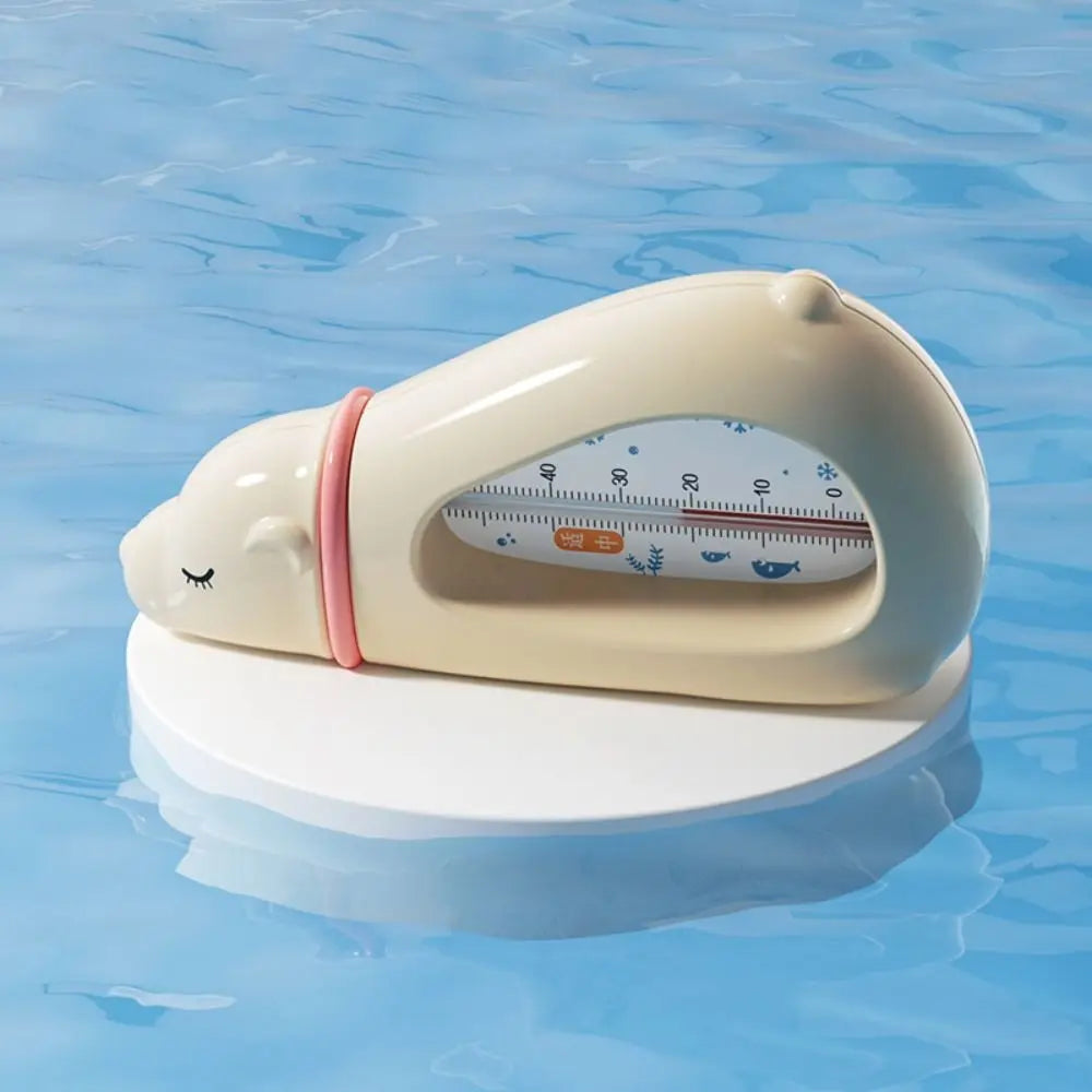 Thermomètre de bain bébé ours polaire beige