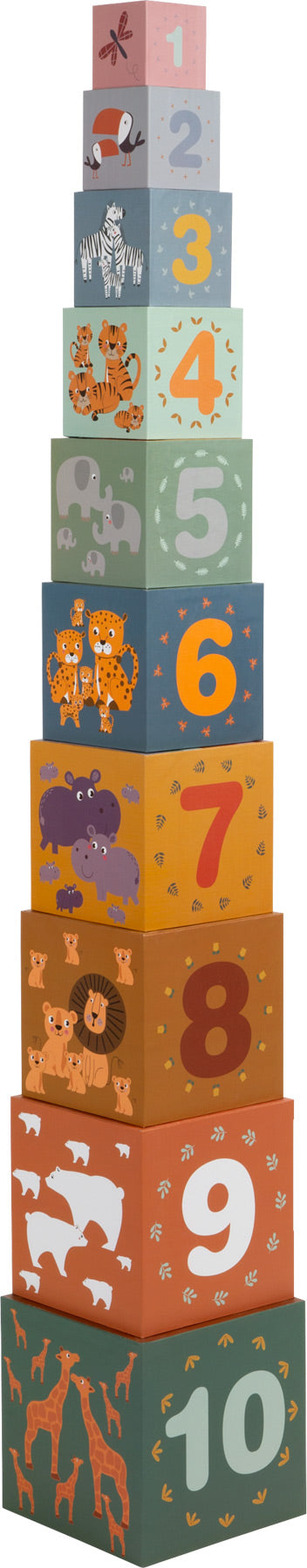 Cubes empilables safari Small Foot thème savane 12 mois