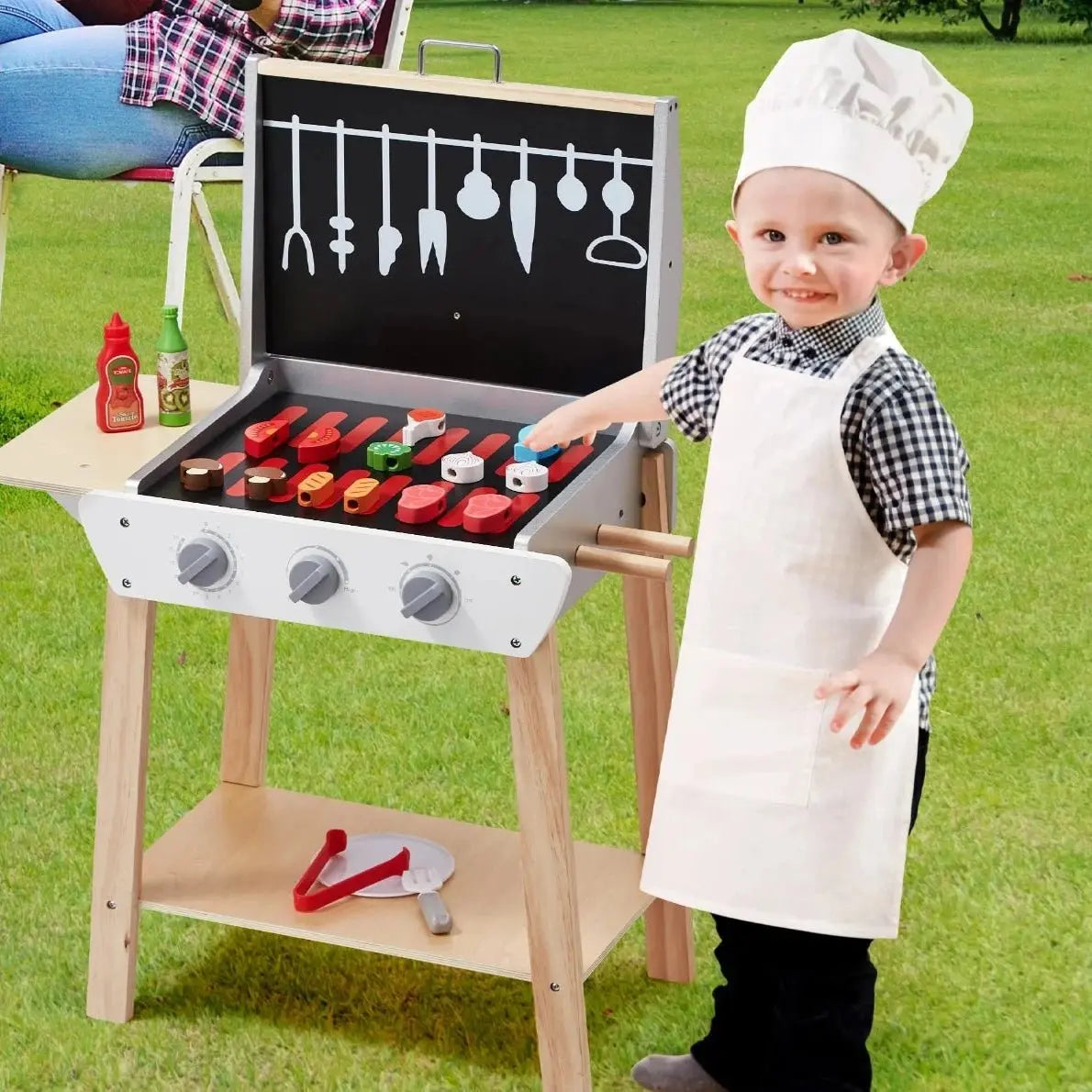 BBQ Grill en Bois pour Enfants - Mon Jouet Montessori