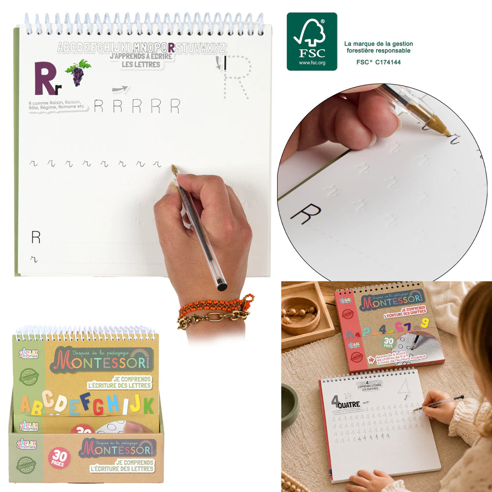 Cahier Montessori Lettres et Chiffres — J'Apprends à Écrire en Autonomie