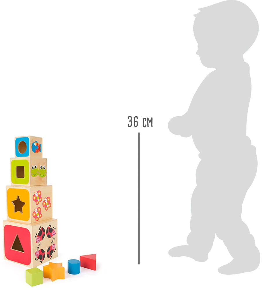 Cubes Empilables ABC en Bois — Apprendre l'Alphabet Bébé 12 mois Small Foot