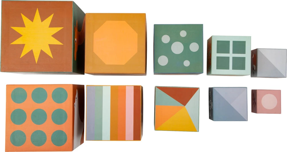 Cubes Empilables Safari en Bois — Jouet Éveil Bébé 12 mois Small Foot