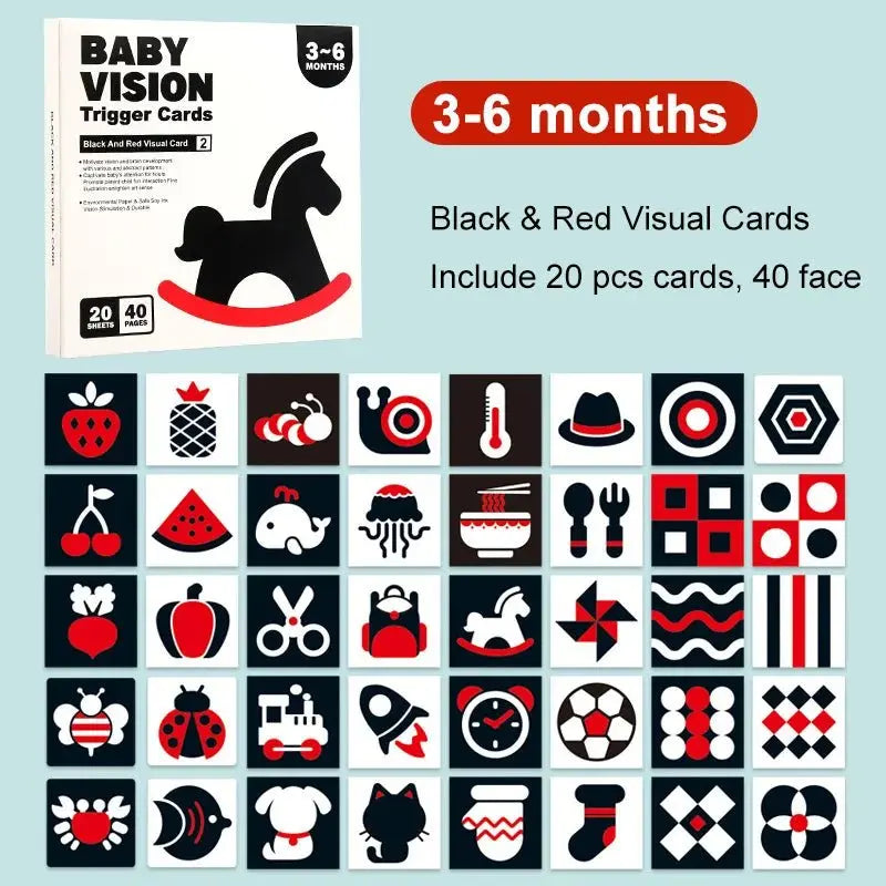 Cartes de stimulation visuelle pour bébé Montessori - Mon Jouet Montessori