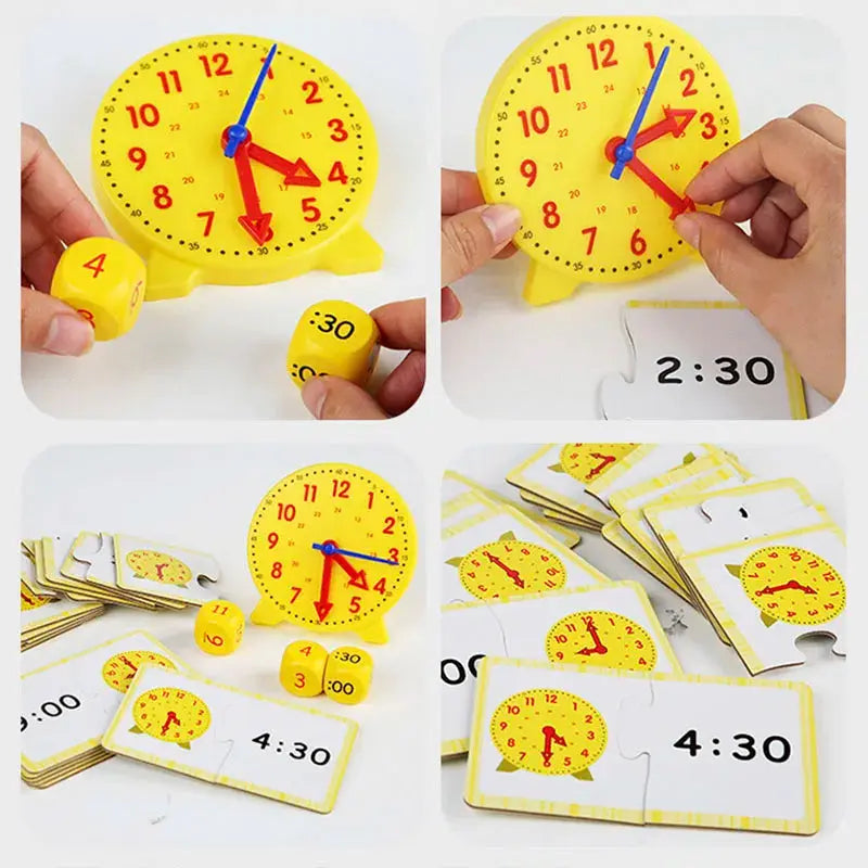 Children Montessori Clock Educational Toys Hour Minute Second Cognition Matching Puzzle Toys Kids Early Preschool Teaching Aids -  Mon Jouet Montessori