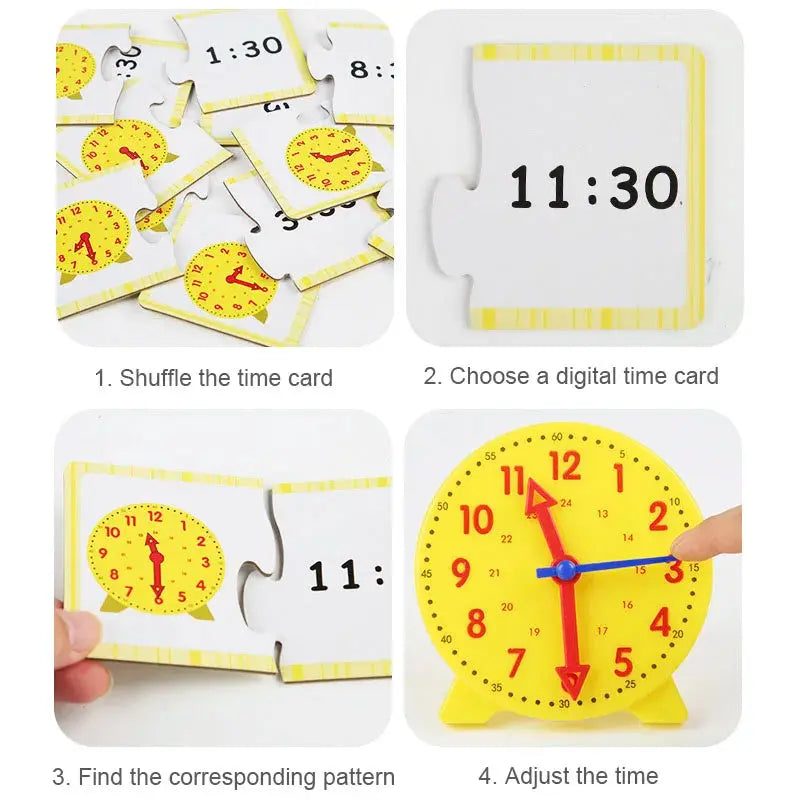 Children Montessori Clock Educational Toys Hour Minute Second Cognition Matching Puzzle Toys Kids Early Preschool Teaching Aids -  Mon Jouet Montessori