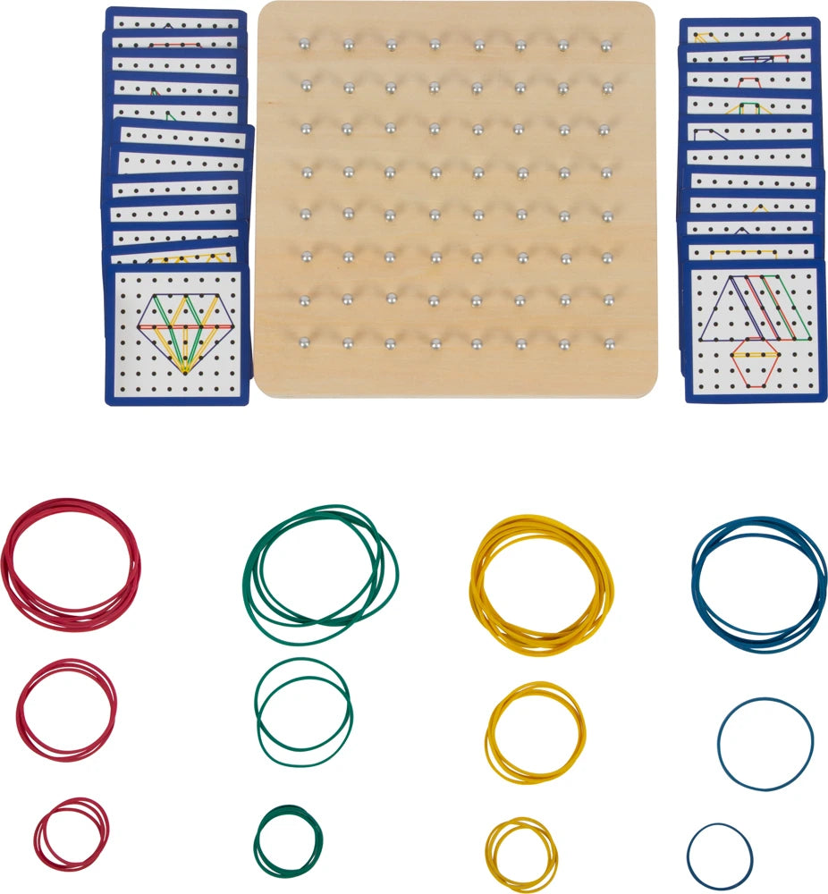 Géoboard Montessori en Bois — Géoplan 72 Élastiques Small Foot