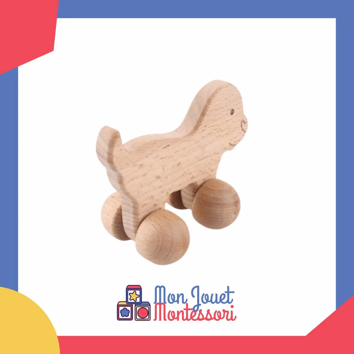 Hochet en Bois Chien - Mon Jouet Montessori