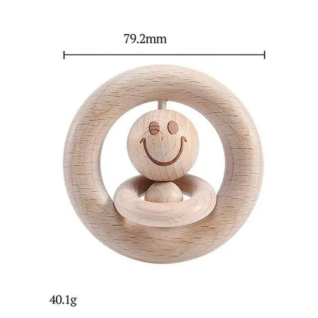 Hochet en Bois Emoji - Mon Jouet Montessori