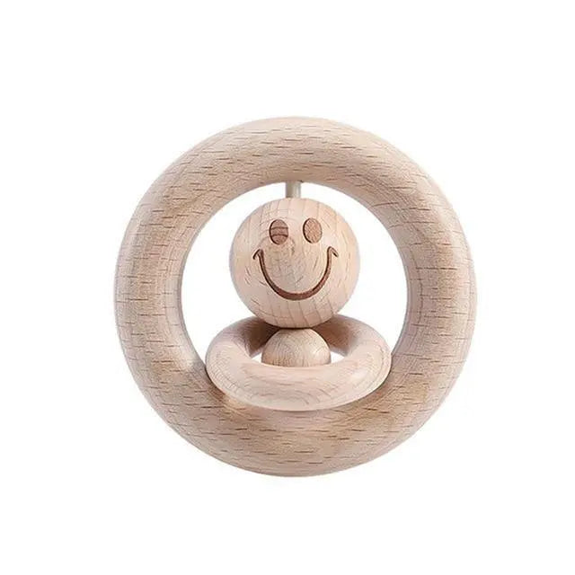 Hochet en Bois Emoji - Mon Jouet Montessori