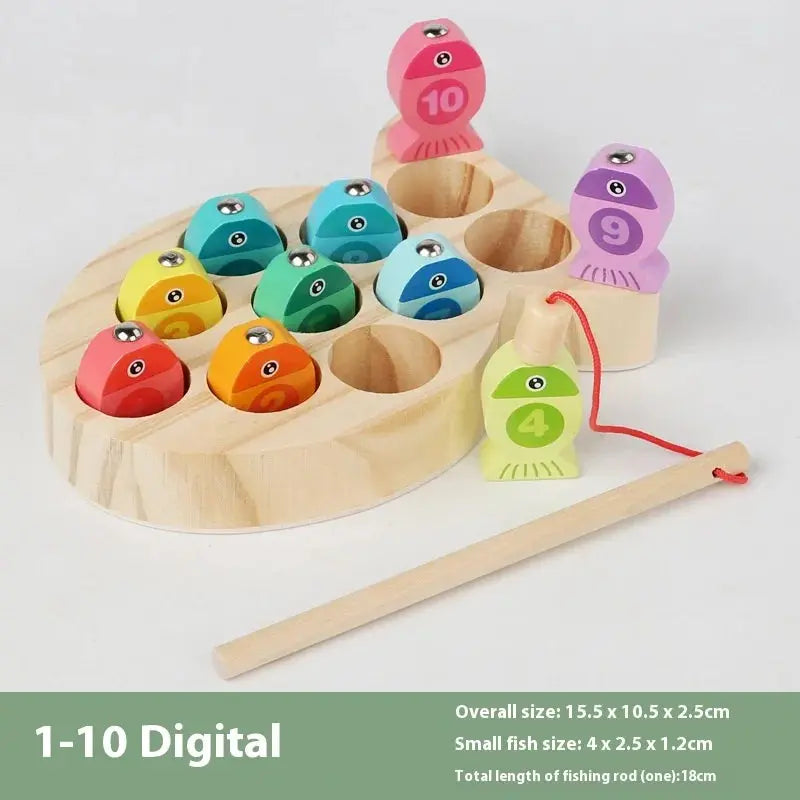 Jeu de Pêche Magnétique Montessori en Bois -  Mon Jouet Montessori