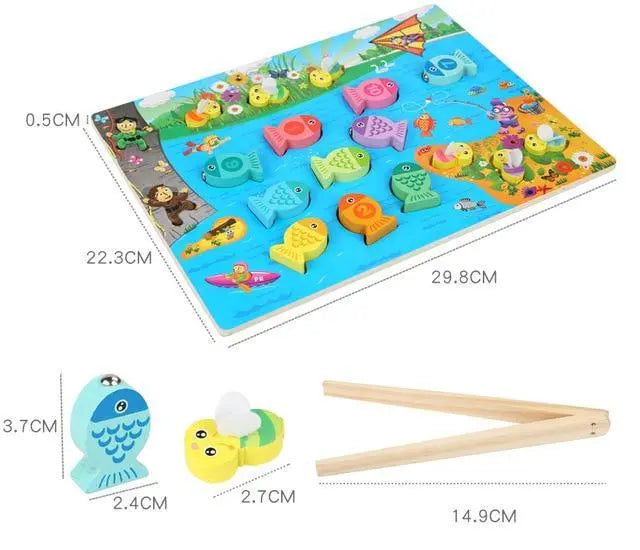 Jeu de Pêche Magnétique Montessori en Bois - Mon Jouet Montessori