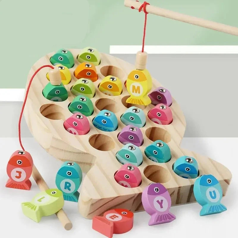 Jeu de Pêche Magnétique Montessori en Bois -  Mon Jouet Montessori