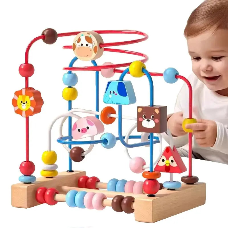 Jouets Montessori pour bébé, montagnes russes en bois, labyrinthe de perles, boulier, jouets mathématiques, jouets éducatifs précoces pour enfants de 1 à 3 ans -  Mon Jouet Montessori