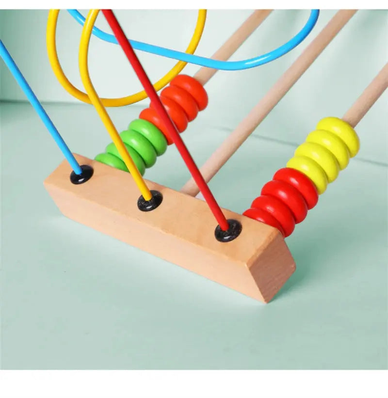 Jouets Montessori pour bébé, montagnes russes en bois, labyrinthe de perles, boulier, jouets mathématiques, jouets éducatifs précoces pour enfants de 1 à 3 ans -  Mon Jouet Montessori