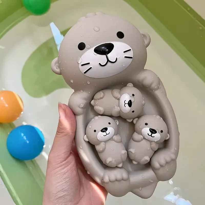 Jouets de bain pour bébé, ensemble familial d'animaux, salle de bain, baignoire, jeu d'eau, jouets de bain flottants en Silicone souple cognitif pour enfants en bas âge -  Mon Jouet Montessori