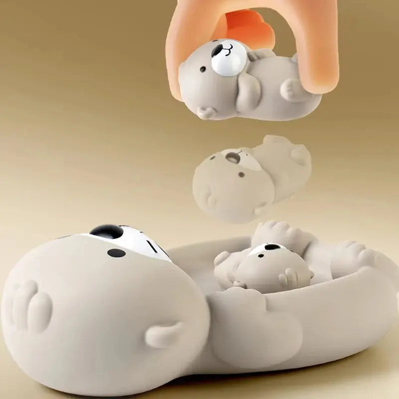 Jouets de bain pour bébé, ensemble familial d'animaux, salle de bain, baignoire, jeu d'eau, jouets de bain flottants en Silicone souple cognitif pour enfants en bas âge -  Mon Jouet Montessori