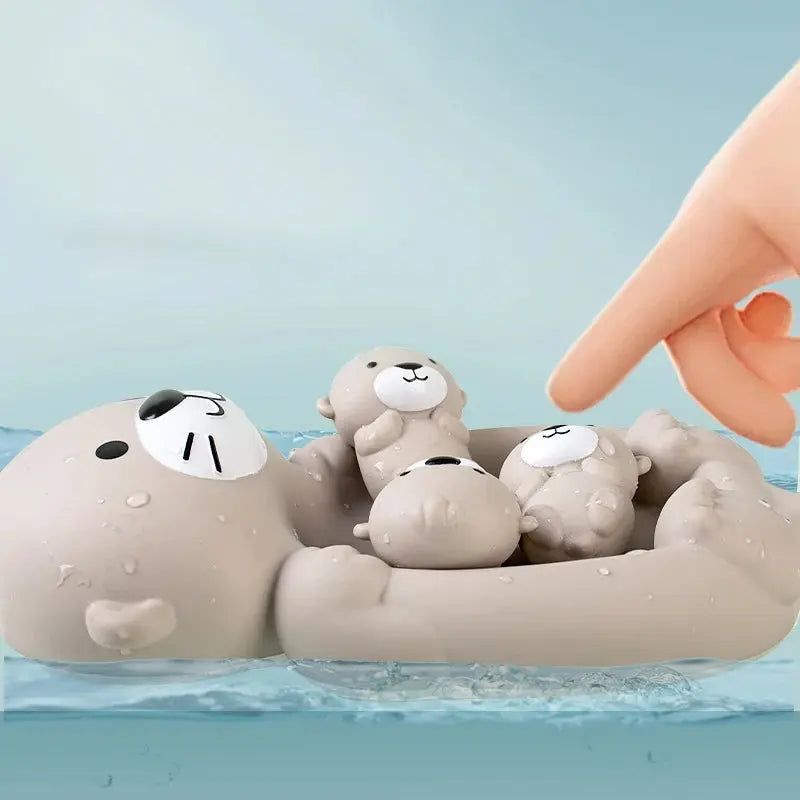 Jouets de bain pour bébé, ensemble familial d'animaux, salle de bain, baignoire, jeu d'eau, jouets de bain flottants en Silicone souple cognitif pour enfants en bas âge -  Mon Jouet Montessori