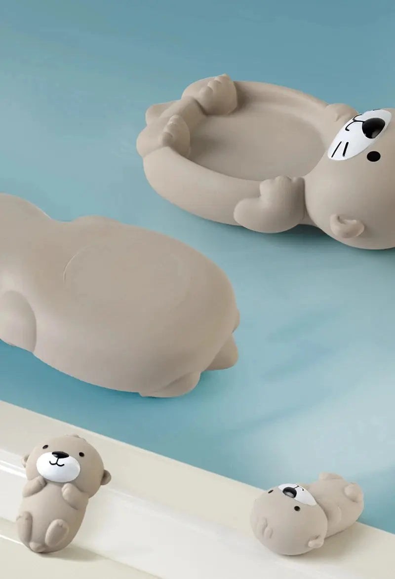 Jouets de bain pour bébé, ensemble familial d'animaux, salle de bain, baignoire, jeu d'eau, jouets de bain flottants en Silicone souple cognitif pour enfants en bas âge -  Mon Jouet Montessori