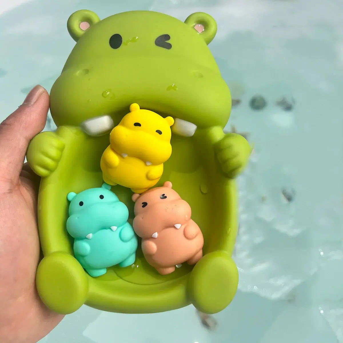 Jouets de bain pour bébé, ensemble familial d'animaux, salle de bain, baignoire, jeu d'eau, jouets de bain flottants en Silicone souple cognitif pour enfants en bas âge -  Mon Jouet Montessori