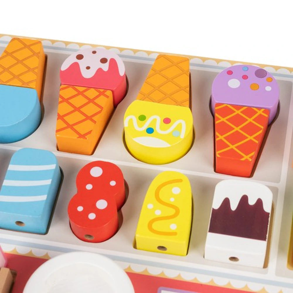 Marchand de glace jouet en bois – 27 pièces