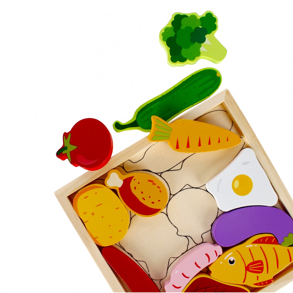 Puzzle légumes en bois Montessori 12 pièces enfant 3 ans