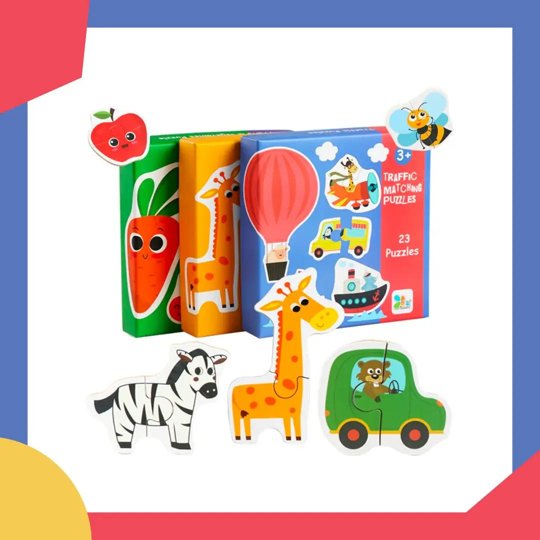 Matching puzzle éducatif pour l'apprentissage des animaux, des fruits et de la circulation - Mon Jouet Montessori