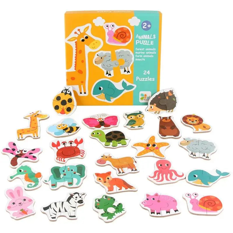 Matching puzzle éducatif pour l'apprentissage des animaux, des fruits et de la circulation - Mon Jouet Montessori