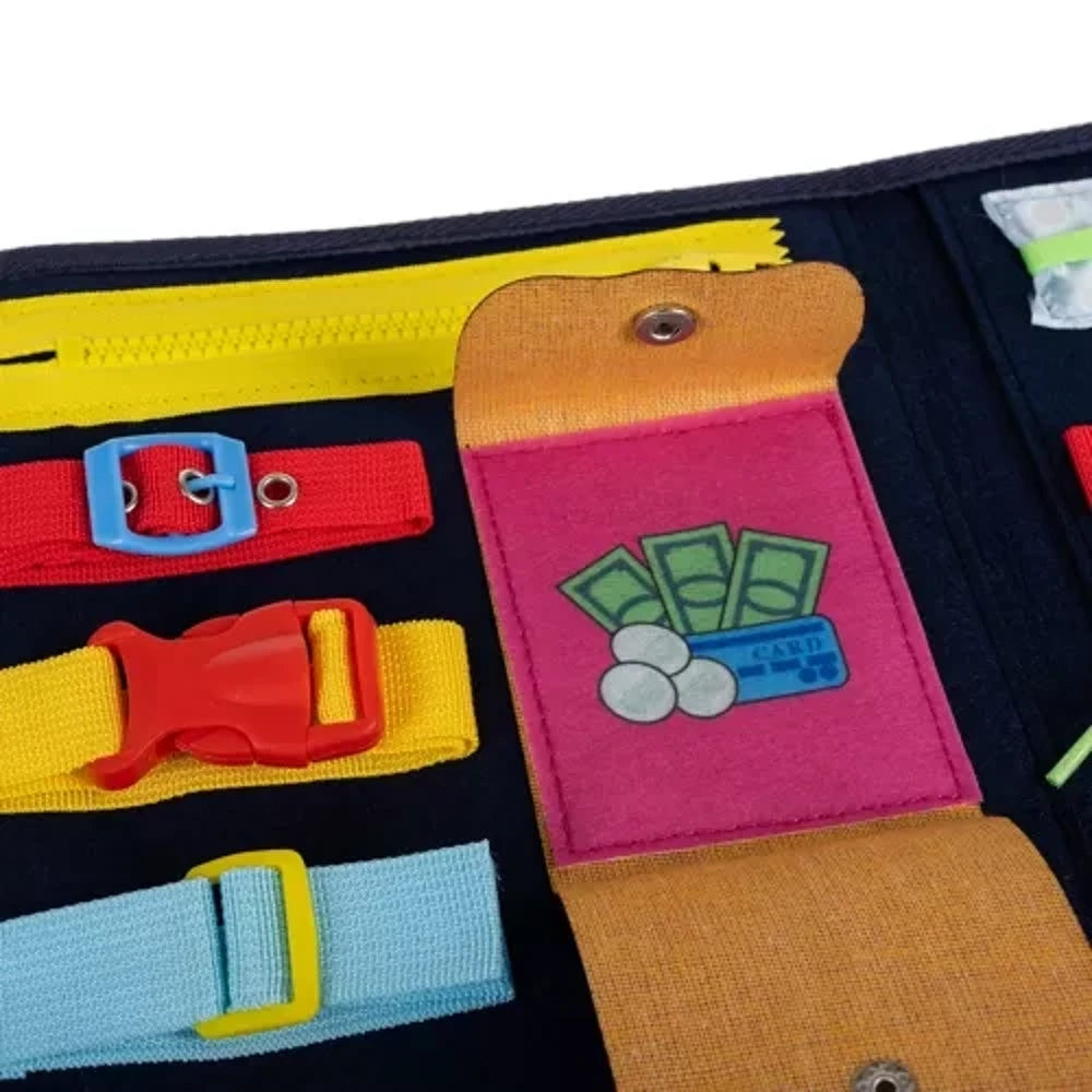 Planche apprentissage Montessori - Jeux de Fermeture Éclair et Boucles