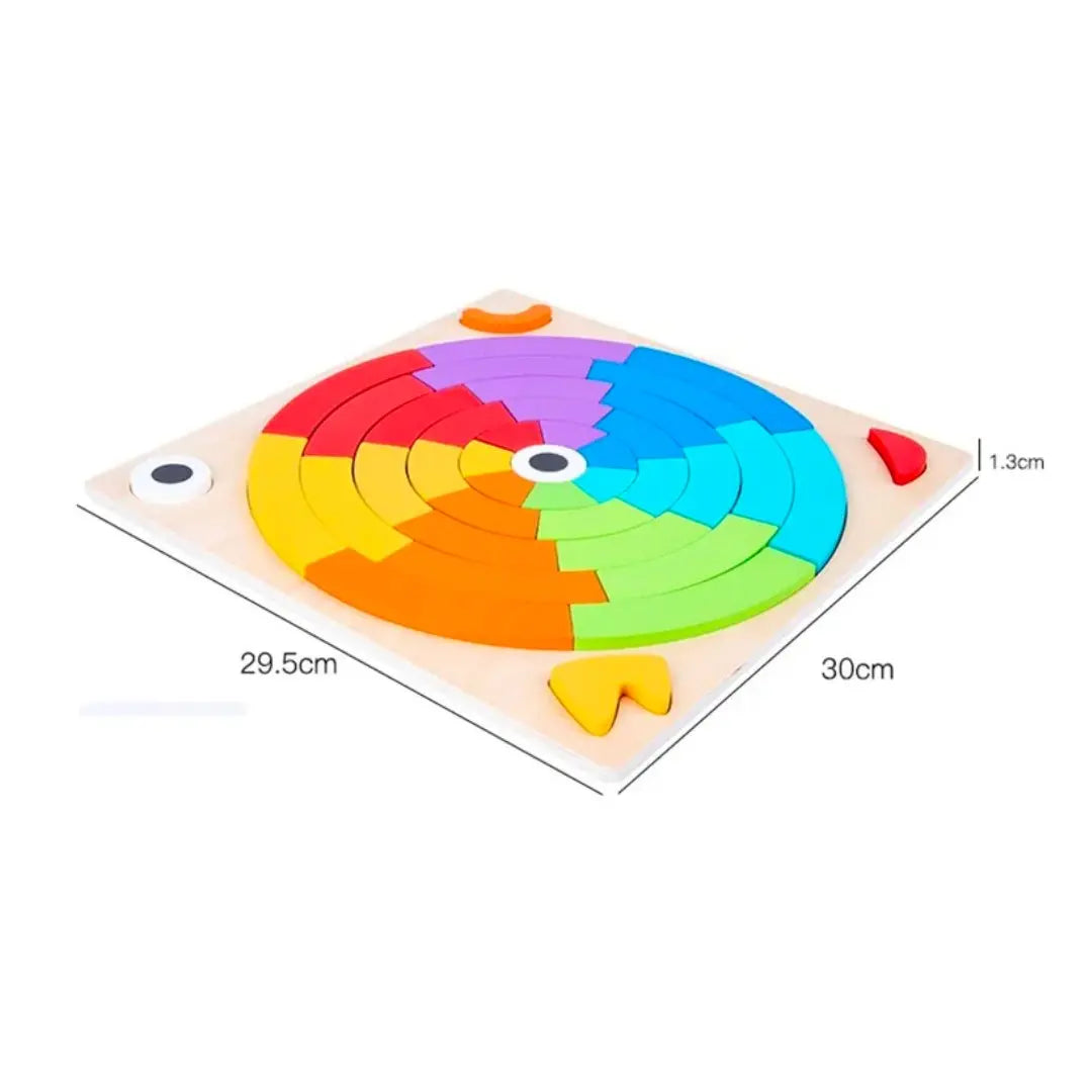 Puzzle en bois arc - en - ciel - cadeau pour stimuler l'imagination - Mon Jouet Montessori