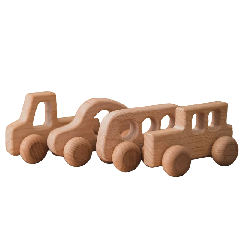 Voiture en bois pour bébé, bloc en bois pour bébés, sans BPA, hêtre biologique, forme animale, jouet pour bébé, jouets Montessori, artisanat fait à la main -  Mon Jouet Montessori