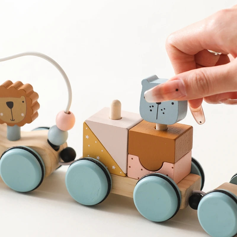 Jouets Montessori pour bébé, Train en bois, jouets éducatifs pour bébé, blocs arc-en-ciel en bois, chariot, jouets d'apprentissage pour bébé, cadeaux d'anniversaire pour enfants -  Mon Jouet Montessori