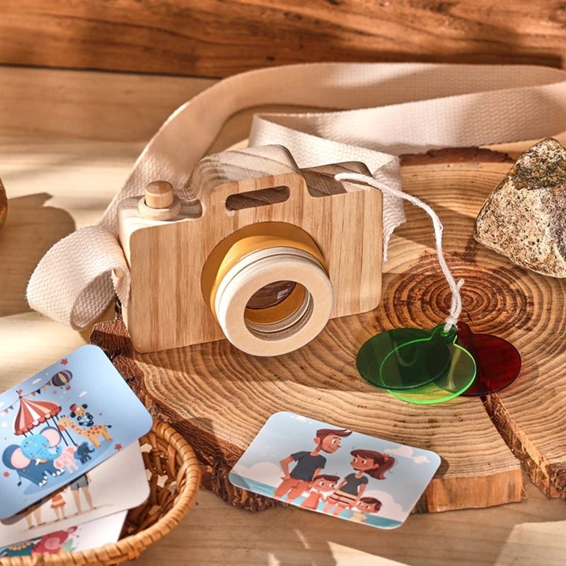 Jouet Puzzle avec caméra en bois avec cartes, jouets Montessori pour enfants, cadeaux de bricolage en bois faits à la main, décoration de chambre de bébé, jouet d'extérieur -  Mon Jouet Montessori