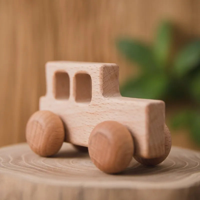 Voiture en bois pour bébé, bloc en bois pour bébés, sans BPA, hêtre biologique, forme animale, jouet pour bébé, jouets Montessori, artisanat fait à la main -  Mon Jouet Montessori