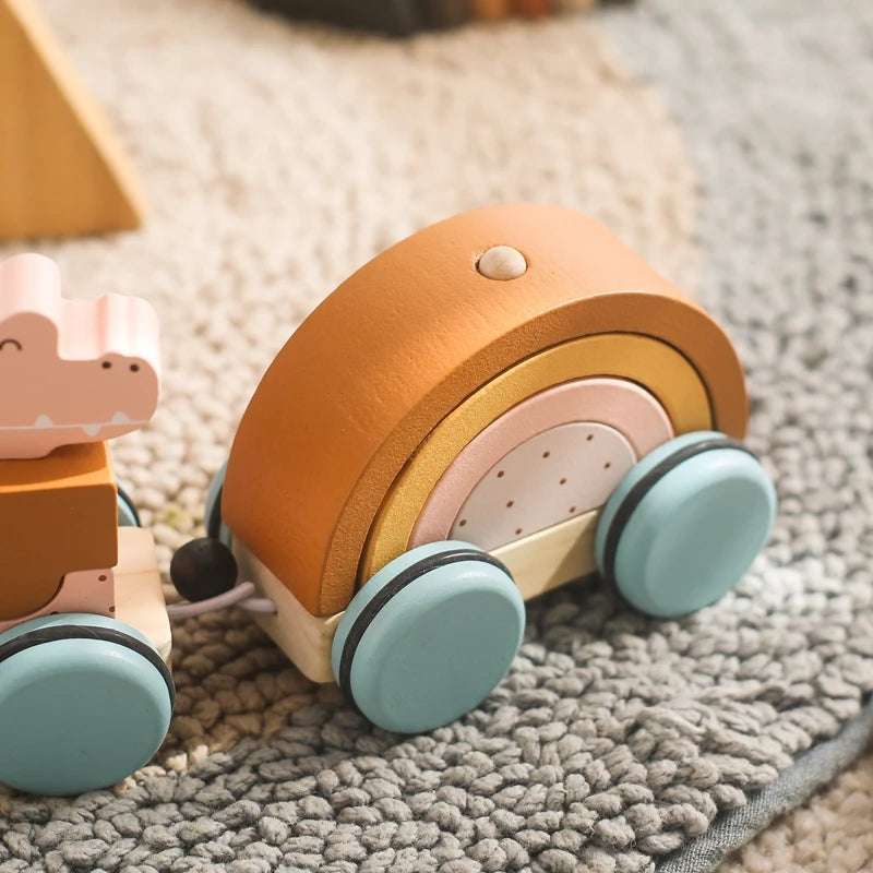 Jouets Montessori pour bébé, Train en bois, jouets éducatifs pour bébé, blocs arc-en-ciel en bois, chariot, jouets d'apprentissage pour bébé, cadeaux d'anniversaire pour enfants -  Mon Jouet Montessori