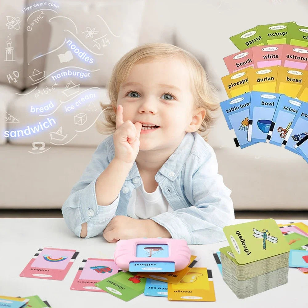 Early Education Flash Card Learning Toys Talking Flashcards for Kids Preschool English Electronic Audio Book Machine Gift -  Mon Jouet Montessori