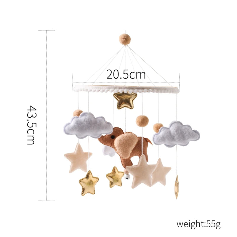 Boîte à musique mobile en bois pour nouveau-né, hochet en feutre pour bébé de 0 à 12 mois, support de cloche de lit au crochet, jouet CPull pour bébé -  Mon Jouet Montessori