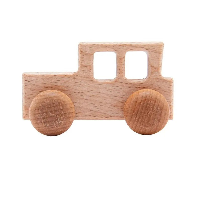 Voiture en bois pour bébé, bloc en bois pour bébés, sans BPA, hêtre biologique, forme animale, jouet pour bébé, jouets Montessori, artisanat fait à la main -  Mon Jouet Montessori