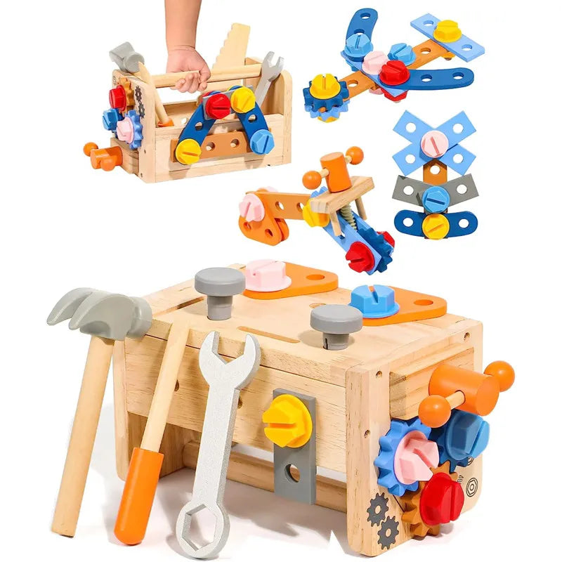 Outils bricolage pour enfants en bois - Caisse à outils et autres jouets Montessori d'imitation