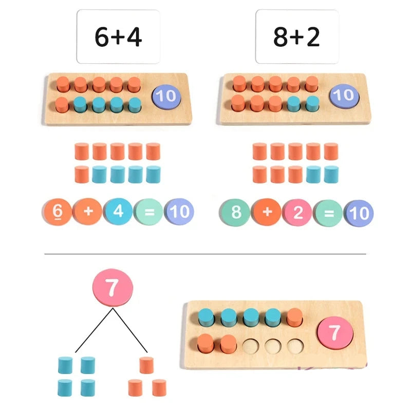 Kids Math Arithmetic Wooden Digital Decomposition Arithmetic Montessori Games Baby Early Learning Education Toys -  Mon Jouet Montessori