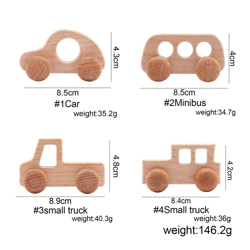 Voiture en bois pour bébé, bloc en bois pour bébés, sans BPA, hêtre biologique, forme animale, jouet pour bébé, jouets Montessori, artisanat fait à la main -  Mon Jouet Montessori