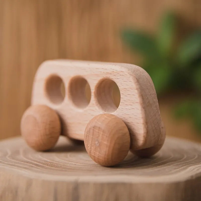 Voiture en bois pour bébé, bloc en bois pour bébés, sans BPA, hêtre biologique, forme animale, jouet pour bébé, jouets Montessori, artisanat fait à la main -  Mon Jouet Montessori