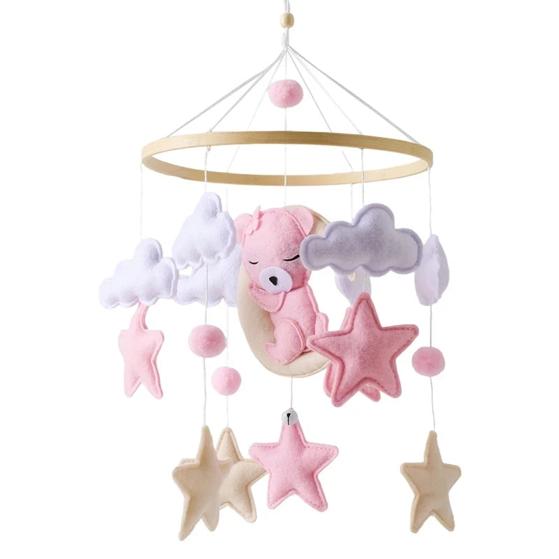Hochet en bois pour bébé de 0 à 12 mois, Mobile sur le lit, boîte à musique pour nouveau-né, cloche de lit, support de jouets suspendu, jouets pour bébé, berceau et garçon -  Mon Jouet Montessori