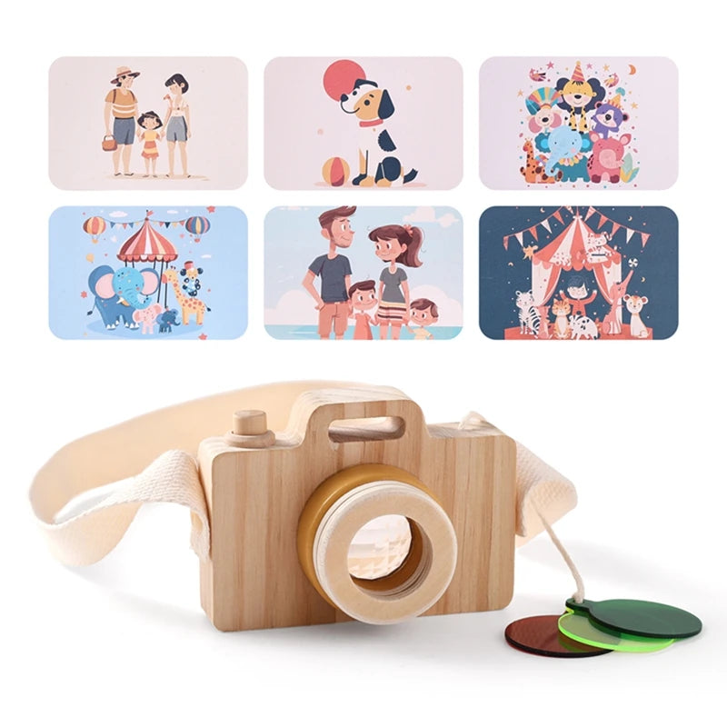 Jouet Puzzle avec caméra en bois avec cartes, jouets Montessori pour enfants, cadeaux de bricolage en bois faits à la main, décoration de chambre de bébé, jouet d'extérieur -  Mon Jouet Montessori