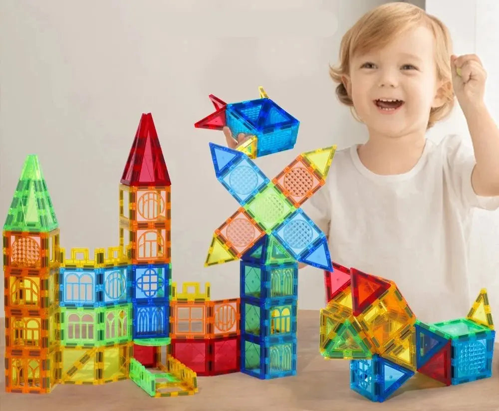 Set de Construction Magnétique pour Enfants - 50/77/105 Pièces - Jouet Éducatif Montessori - Mon Jouet Montessori