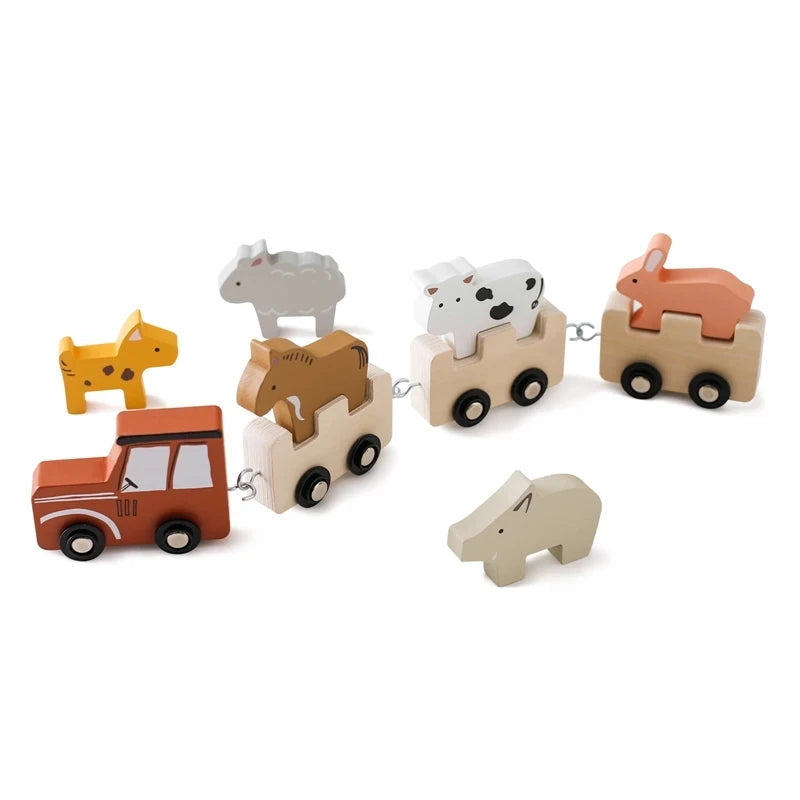 Jouets Montessori pour bébé, Train en bois, jouets éducatifs pour bébé, blocs arc-en-ciel en bois, chariot, jouets d'apprentissage pour bébé, cadeaux d'anniversaire pour enfants -  Mon Jouet Montessori
