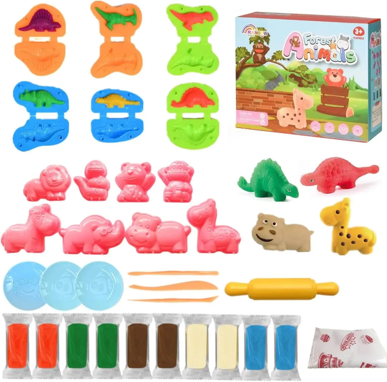 Yeahbo Modelling Clay for Kids, Air Dry Clay 32 Pieces Playdough Set with Polymer Clay Plasticine Moulds, Arts and Crafts -  Mon Jouet Montessori