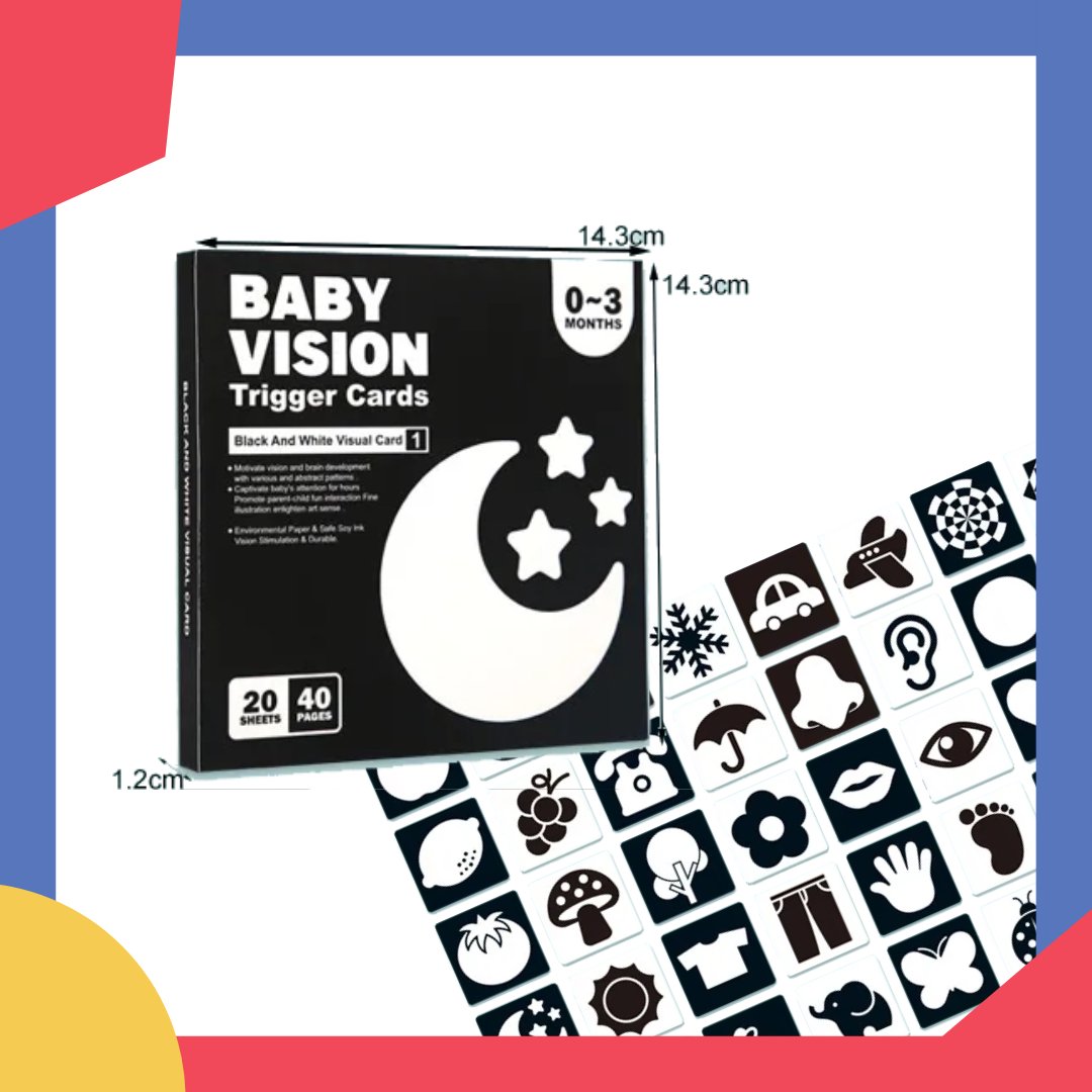 Cartes de stimulation visuelle pour bébé Montessori - Mon Jouet Montessori