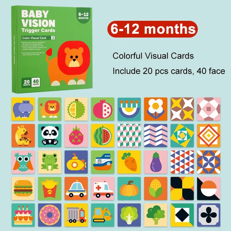 Cartes de stimulation visuelle pour bébé Montessori - Mon Jouet Montessori